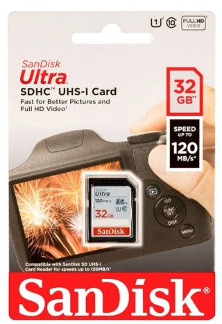 כרטיס זיכרון SanDisk ULTRA SDXC UHS-I card 32 GB