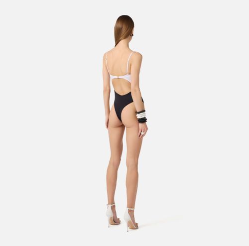 Lycra swimsuit with logo