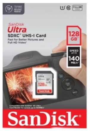 כרטיס זיכרון SanDisk ULTRA SDXC UHS-I card 128 GB