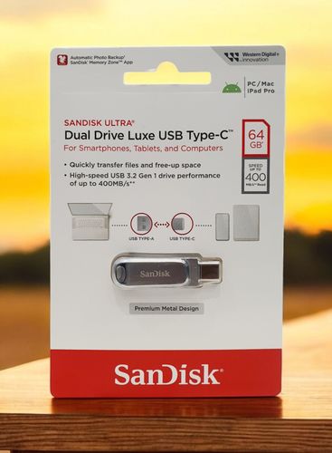 דיסק און קי SANDISK Ultra DUAL DRIVE LUXE- נפח 64GB