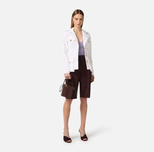 Cotton gabardine jacket with cargo pockets