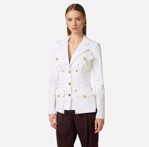 Cotton gabardine jacket with cargo pockets