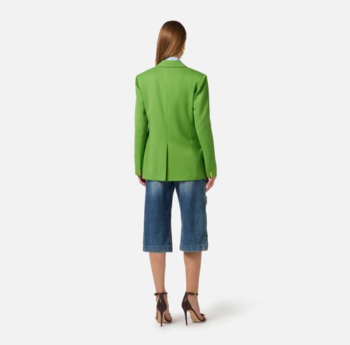 Cool wool jacket with jewel plaque