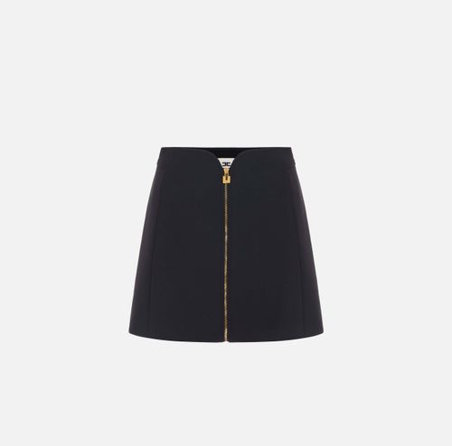 Miniskirt in double layer stretch crêpe fabric