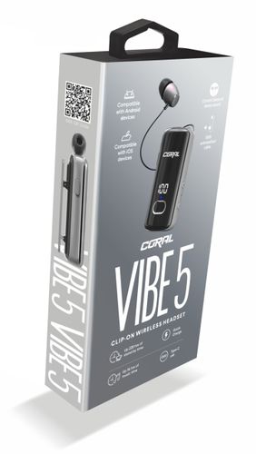 אוזניית קליפס רולר CORAL VIBE 5 BT - צבע שחור