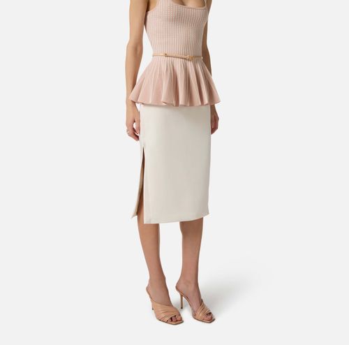 Lightweight crêpe skirt with satin bands
