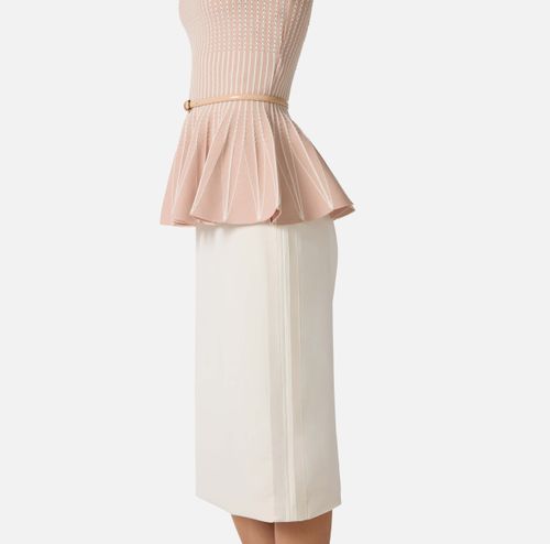 Lightweight crêpe skirt with satin bands