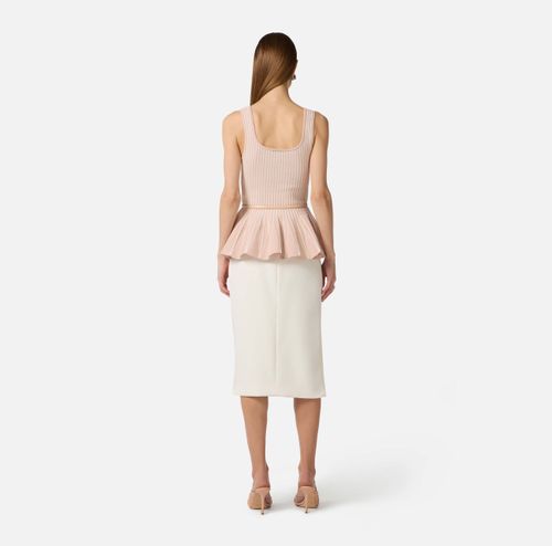 Lightweight crêpe skirt with satin bands