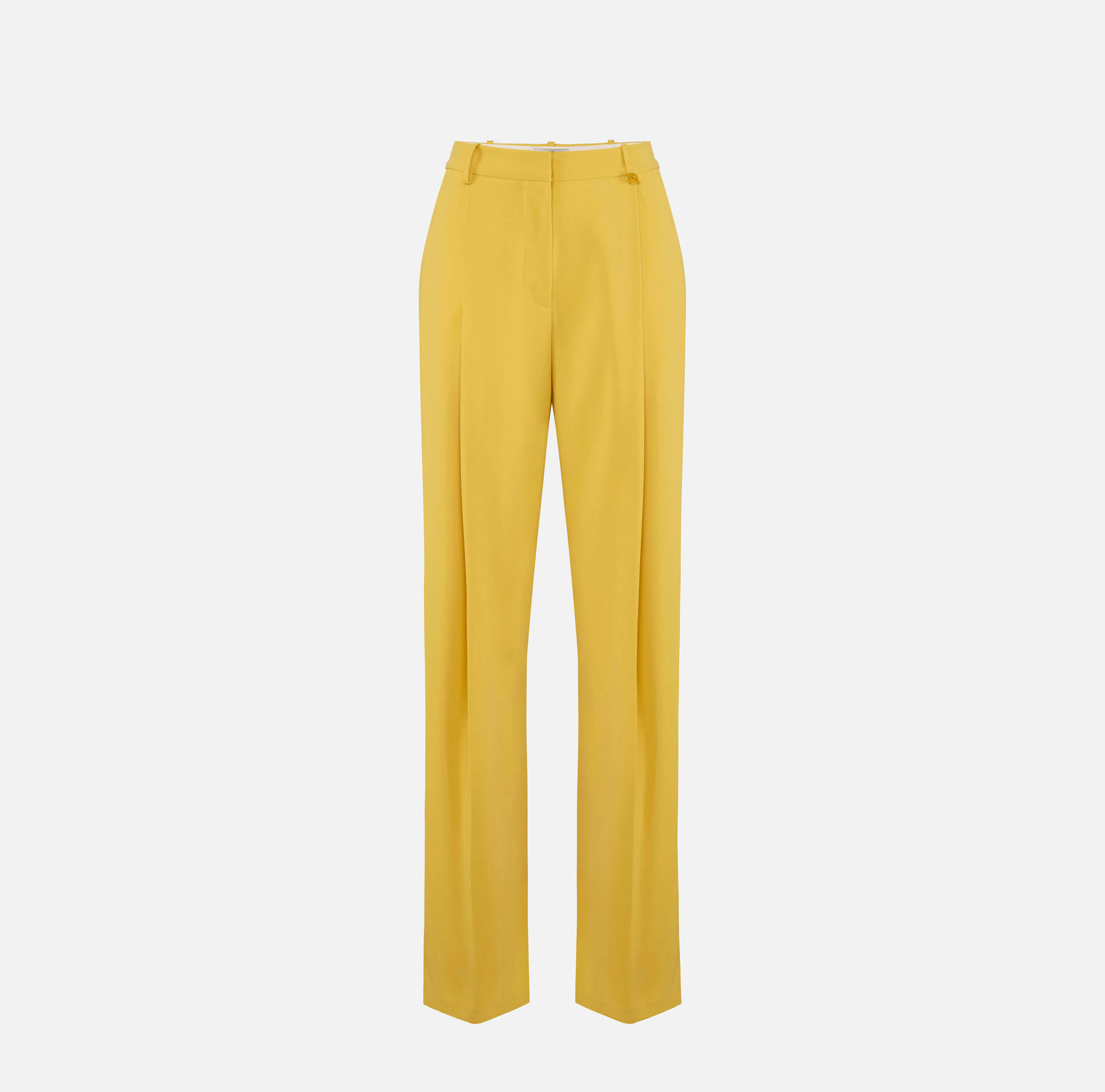 Trousers in lightweight crêpe fabric with logo charm