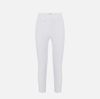 Trousers in double layer stretch crêpe fabric with embroidered logo