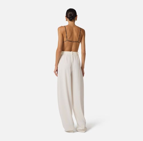 Lightweight crêpe fabric trousers