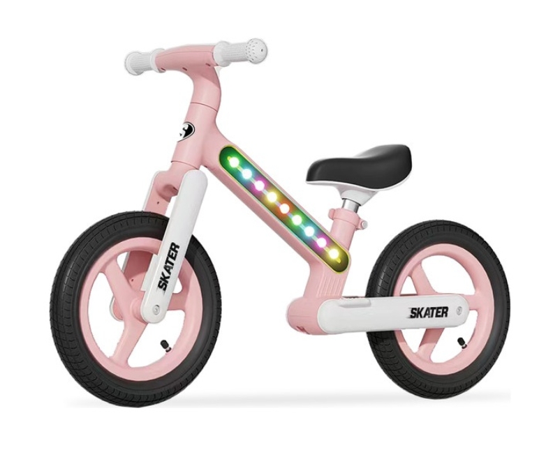 אופני איזון ודחיפה עם תאורת LED ורוד SKATER