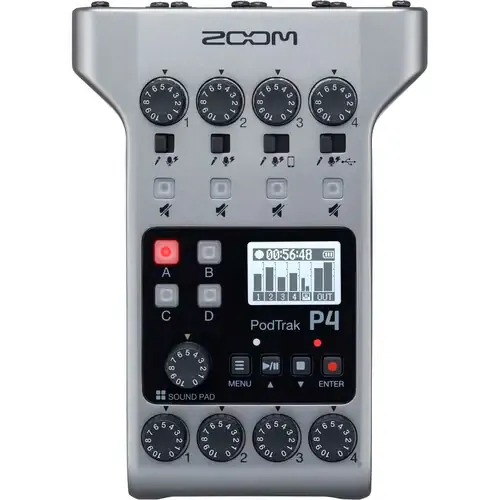 מקליט פודקאסט נייד Zoom PodTrak P4