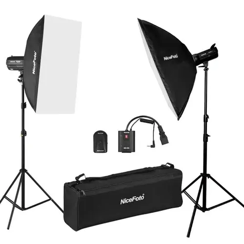 קיט פלאש סטודיו דגם NiceFoto KIT-502 בעוצמה 300W