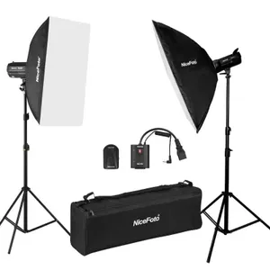 קיט פלאש סטודיו דגם NiceFoto KIT-502 בעוצמה 300W
