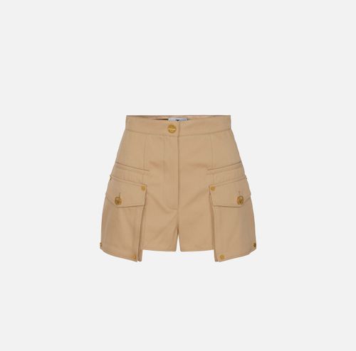 Cotton gabardine shorts with cargo pockets