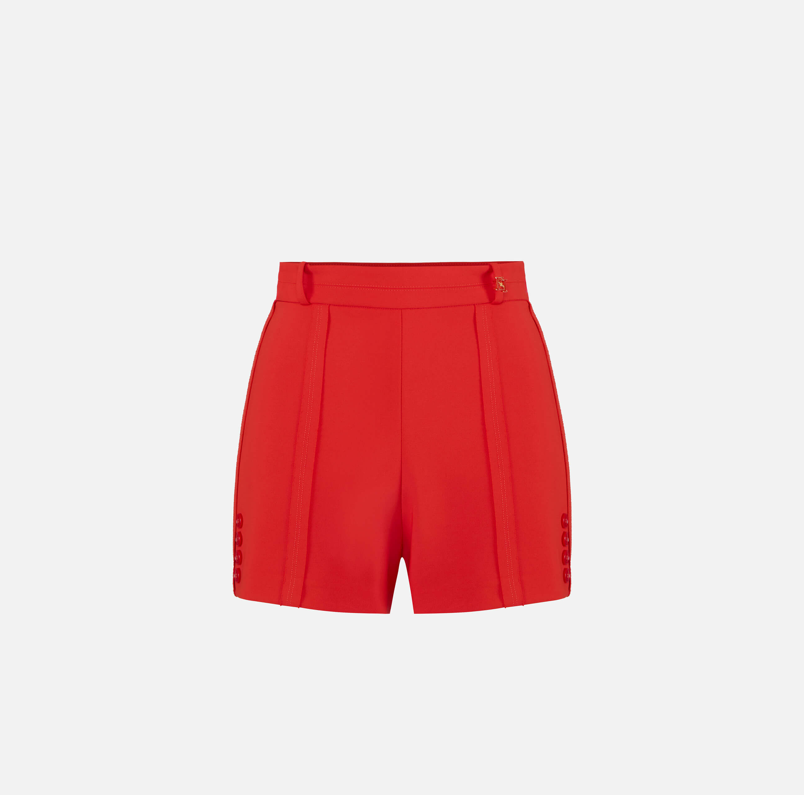 Shorts in lightweight crêpe fabric with raw-edge fabric