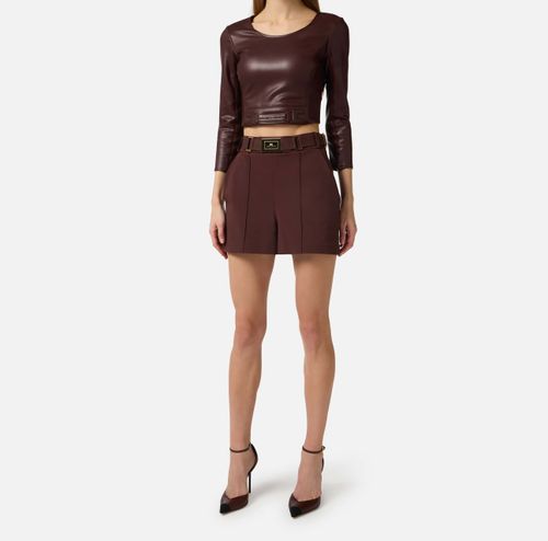 Shorts in technical bi-elastic fabric with belt