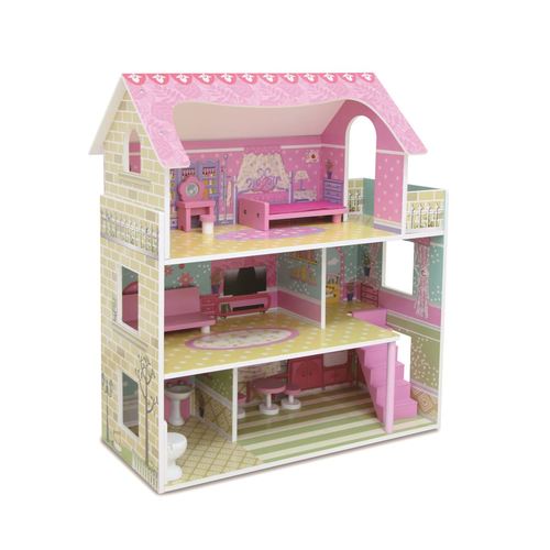 בית בובות מאובזר וילה 3 קומות Dollhouse Mension TX1055E