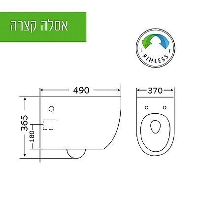סט ניאגרה סמויה GROHE לבלוקים+אסלה תלויה קצרה רימלס SEBACH=הזול בארץ
