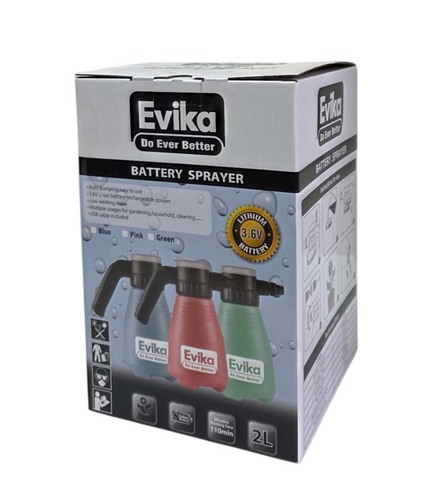 מרסס חשמלי נטען - 2 ליטר - Evika - נטען באמצעות כבל USB