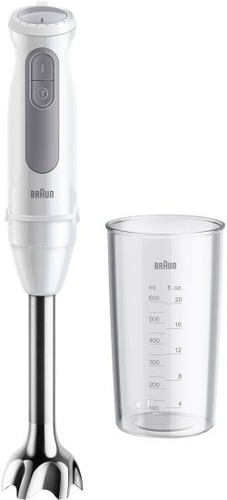 בלנדר מוט + מיכל 600 מ''ל Braun Minipimer 5 MQ50001MWH 1000W - צבע לבן / נירוסטה