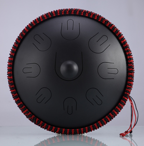 הנדפאן שחור HLURU TAH9-14 Ink Black Handpan Drum 14" 9 notes copper steel D-Kurd