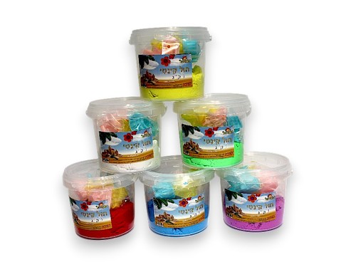 חול קינטי 1 קילו לילדים + 6 שבלונות משחק