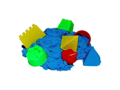 חול קינטי 1 קילו לילדים + 6 שבלונות משחק