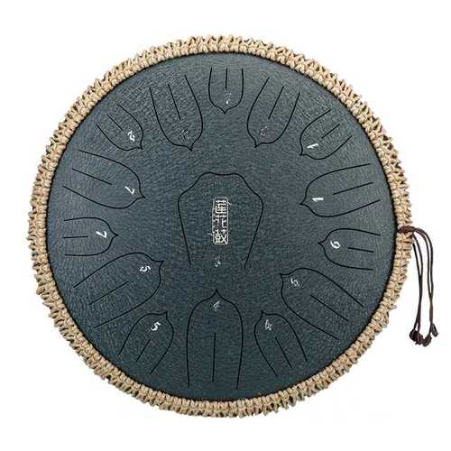 סטיל דראם HLURU THL15-13 Navy Blue Steel Tongue Drum 13" 15 notes lotus Carbon steel D-major