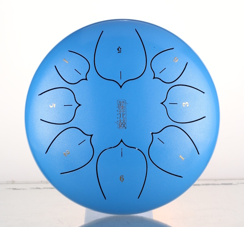 סטיל דראם HLURU THL8-8 Sky Blue Steel Tongue Drum 8" 8 notes lotus Carbon steel C5 Major