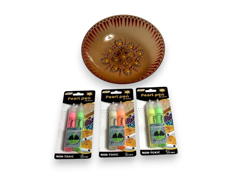 6 צבעי פנינה תלת־ממדיים זוהרים בחושך – 6×20 מ"ל