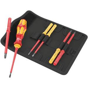 סט מברג ולהבי מבודדים 7 חלקים – Kraftform Kompakt VDE 7 Universal 1 Tool finder – Wera