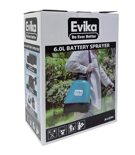 מרסס חשמלי נטען - 6 ליטר - Evika - כולל סוללת ליתיום נשלפת