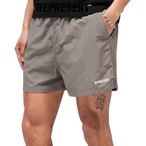 בגד ים REPRESENT מידות S-XXL לגברים בגוון אפור-זית