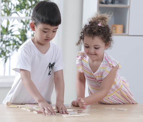 פאזל משחק התאמה ולימוד 5 החושים מעץ מלא 35 חלקים ויגה