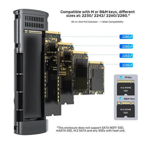 מארז אלומיניום Unitek M.2 PCIe NVME SSD