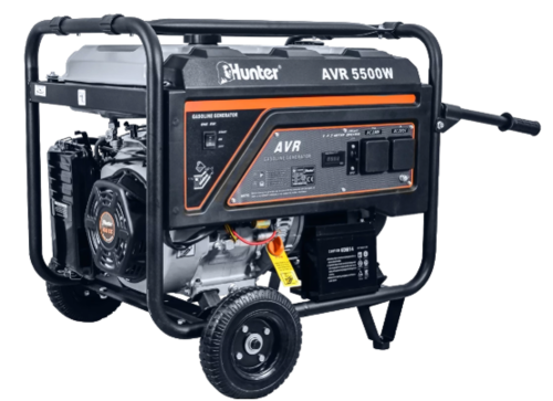 גנרטור 5500W הנעה אלקטרונית עם מייצב מתח AVR כולל גלגלים וידית
