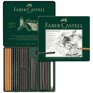 סט 24 פחם פיט FABER CASTELL Pitt Charcoal Set 