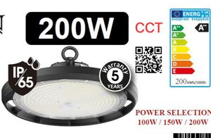 פעמון לד מקצועי SMD 200W/150W/100W CCT UFO PHILIPS תעשייתי LEDON