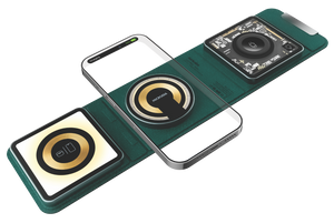 מעמד טעינה אלחוטי משולב MICRODIA SNAPPad Visi.Trio 23W 4-in-1 Black/Green