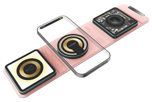 מעמד טעינה אלחוטי משולב MICRODIA SNAPPad Visi.Trio 23W 4-in-1 Purple/Pink