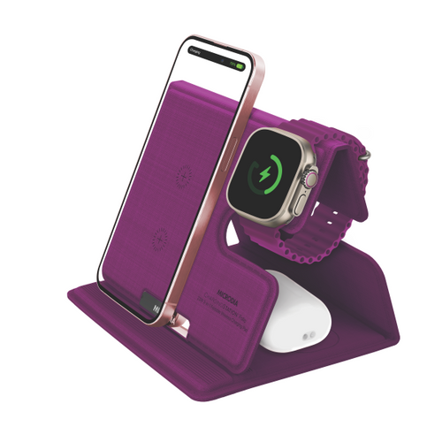 מעמד טעינה אלחוטי משולב MICRODIA CHARGINGStation Folio 23W 4-in1 Purple