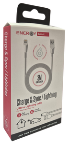 כבל ENERGY Data Cable 3M USB to Lightning לבן