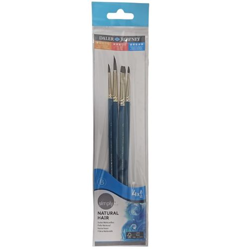 סט 4 מכחולים לצבעי מים Daler Rowney -Simply