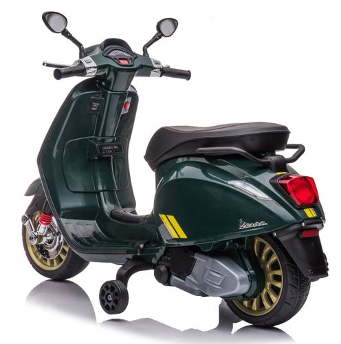 אופנוע ממונע לילדים Vespa Sprint Racing 12V עם גלגלי עזר ניתנים להסרה - אדום