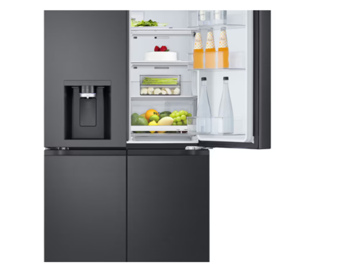 מקרר‑מקפיא 4 דלתות שחור מט LG GMF960EV4E בנפח  646 ליטר כולל קיוסק