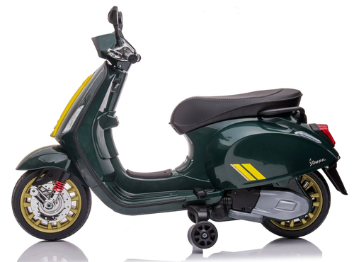 אופנוע ממונע לילדים Vespa Sprint Racing 12V עם גלגלי עזר ניתנים להסרה - ורוד