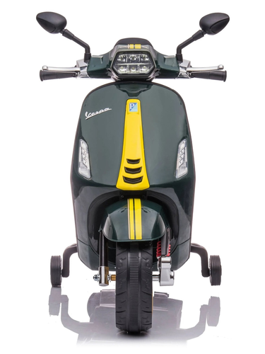 אופנוע ממונע לילדים Vespa Sprint Racing 12V עם גלגלי עזר ניתנים להסרה - אדום