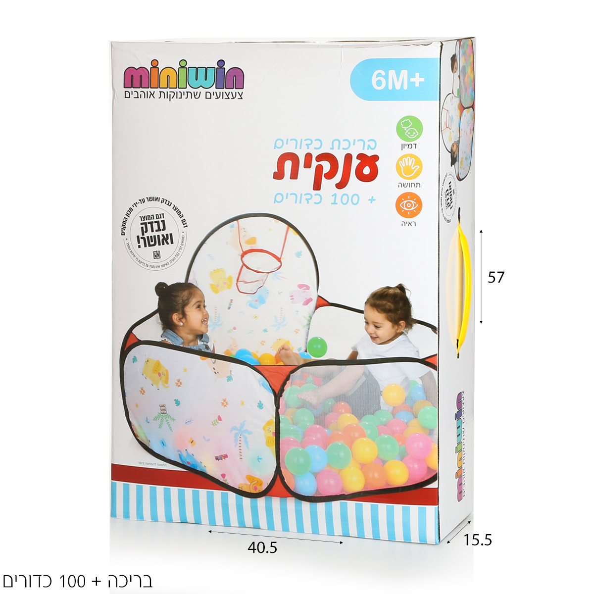 בריכת כדורים עם סל קליעה - 100 כדורים